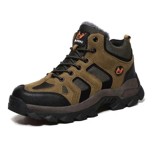 Winter Leather Boots for Men with Fur Warmth