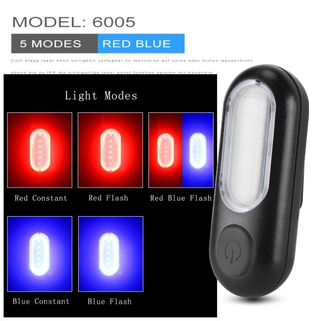 Bike light set by Stevvex USB rechargeable front and rear anti-glare LED lamps with 4 modes on Tampa Home & Garden Store