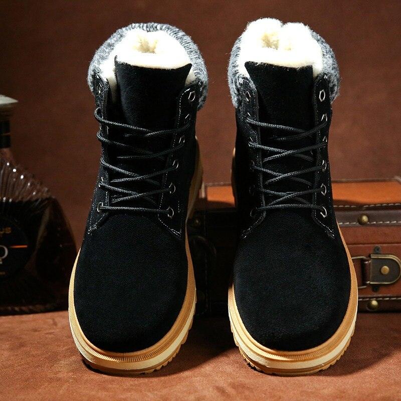 Stevvex warm winter boots pair with fur lining, black suede on Tampa Home & Garden Store