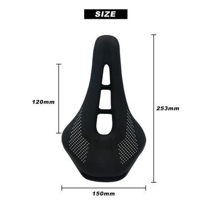 Stevvex bicycle saddle memory foam cushion, black PU leather, steel rails, 150x253mm on Tampa Home & Garden Store