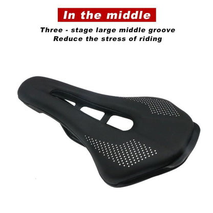 Bicycle saddle Stevvex black PU leather memory foam cushion, skid-proof design on Tampa Home & Garden Store