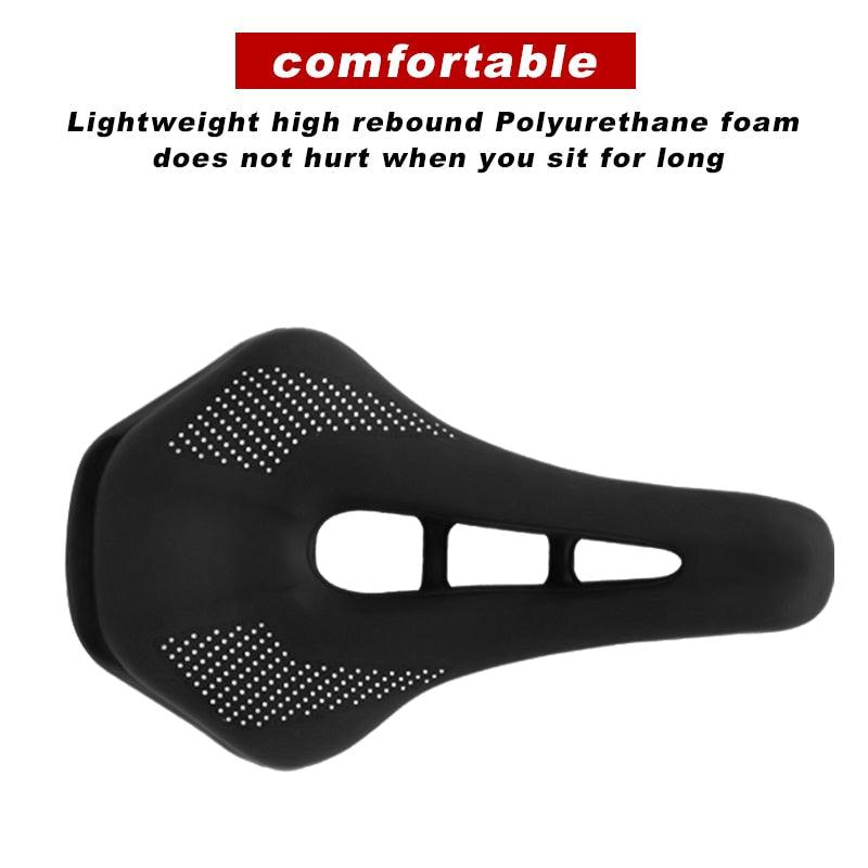 Bicycle Saddle Stevvex black memory foam PU leather cushion with steel rails on Tampa Home & Garden Store