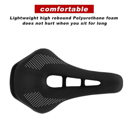 Bicycle Saddle Stevvex black memory foam PU leather cushion with steel rails on Tampa Home & Garden Store