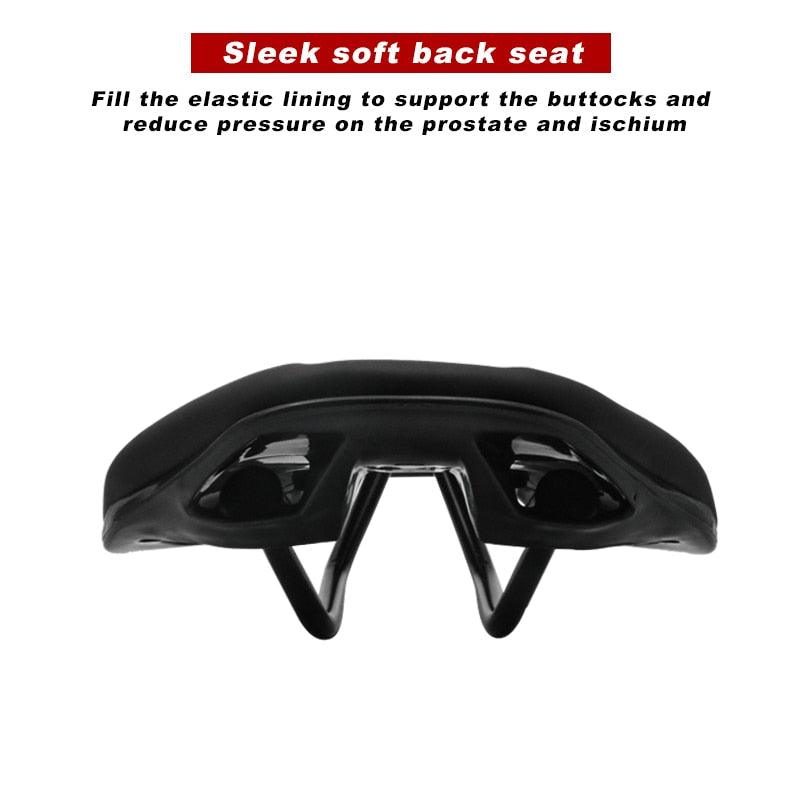 Bicycle Saddle Stevvex underside with black PU leather top and steel rails for road bikes on Tampa Home & Garden Store