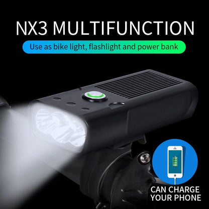 Stevvex NX3 bike light set black USB rechargeable 10000mAh front and rear lights on Tampa Home & Garden Store