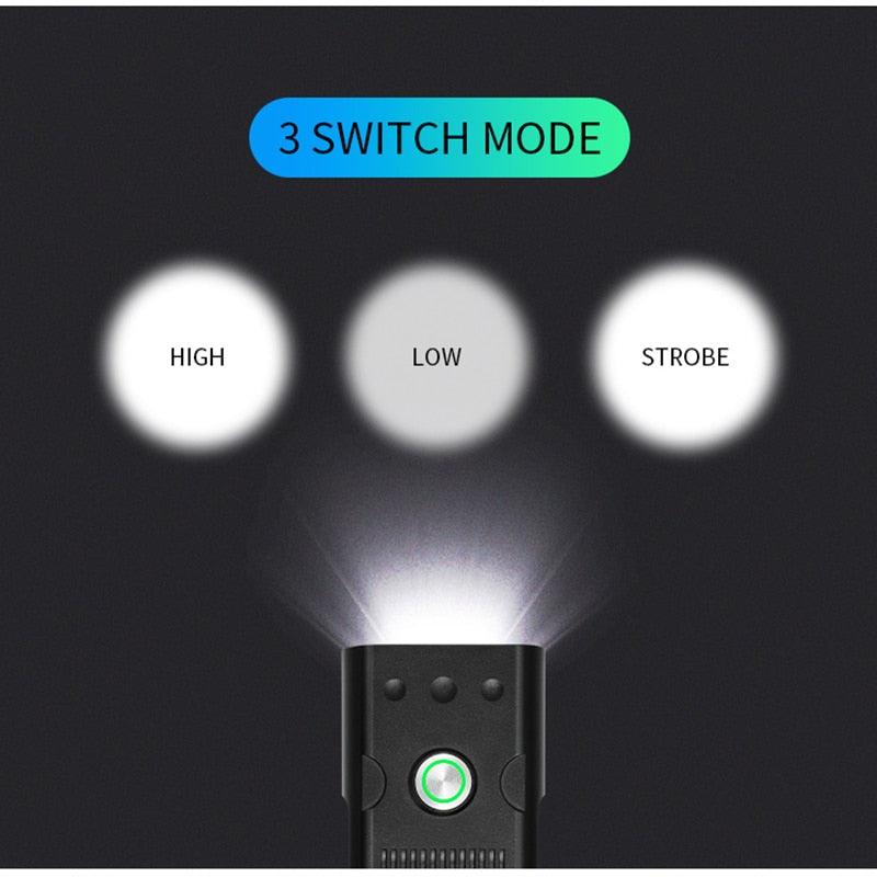 Stevvex bicycle light set with 10000mAh USB rechargeable front headlight 3 modes HIGH LOW STROBE on Tampa Home & Garden Store