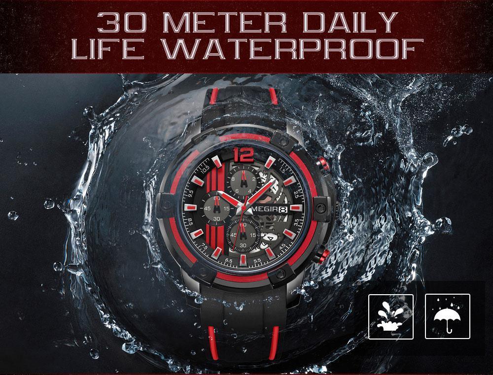 Stevvex ST621GNELIX1 men's black quartz watch with silicone strap and luminous hands on Tampa Home & Garden Store