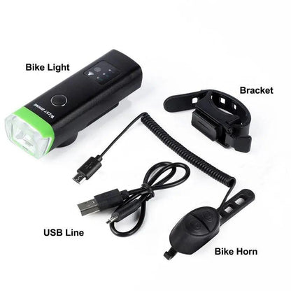 Front Bicycle Light USB Rechargeable LED Headlamp