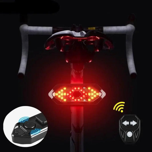 Stevvex bike rear LED taillight with wireless remote, USB rechargeable red beacon on bicycle on Tampa Home & Garden Store