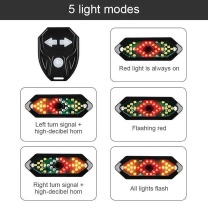 Bike Turn Signals Taillight with Remote Control