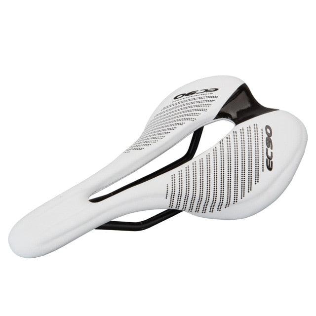 Stevvex road bike saddle white PU ultralight breathable with center cutout on Tampa Home & Garden Store
