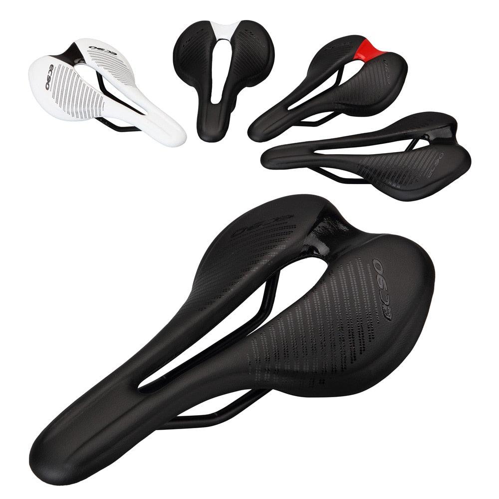 Stevvex road bike saddle PU ultralight breathable racing seat black saddle cutout on Tampa Home & Garden Store