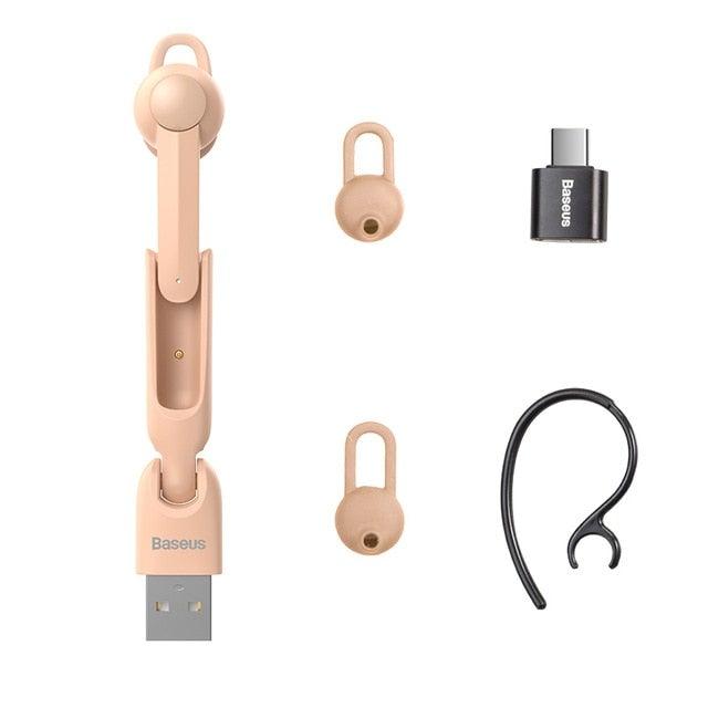 Stevvex in-ear wireless earphones ST10SKR6EY6DTFT pink with magnetic charging and USB-A dongle on Tampa Home & Garden Store