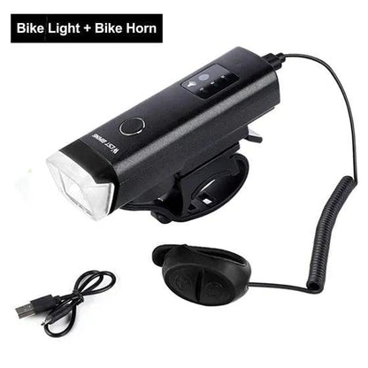 Waterproof Front Bike Light With Rechargeable Horn