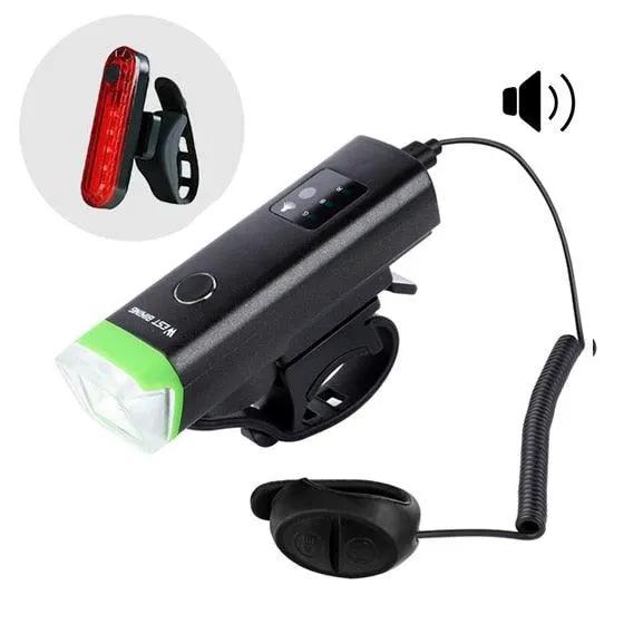 Waterproof Front Bike Light With Rechargeable Horn