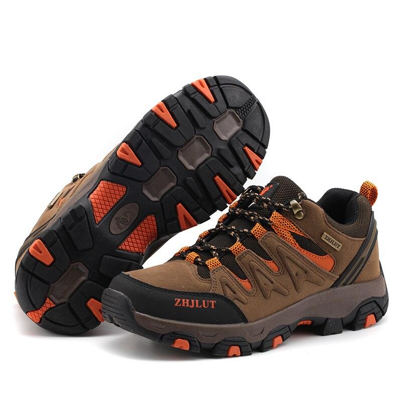 Stevvex tactical outdoor waterproof hiking shoes pair brown with rugged non-slip outsole on Tampa Home & Garden Store