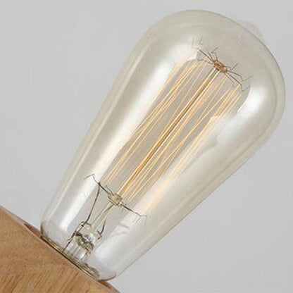 Stevvex E27 table lamp with wooden base, clear glass Edison bulb and vintage filament, EU plug on Tampa Home & Garden Store