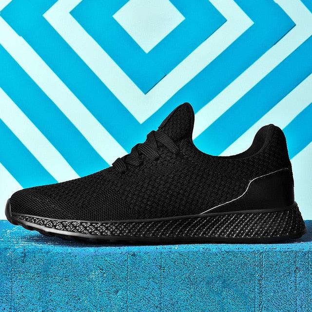 Men's sneakers with breathable black mesh upper and lace-up design Stevvex on Tampa Home & Garden Store