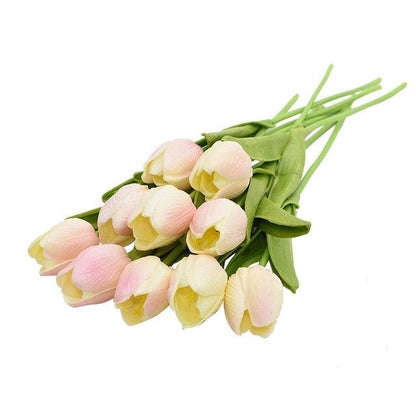 Artificial calla lilies bouquet by Stevvex with pale pink blooms and green stems wedding on Tampa Home & Garden Store