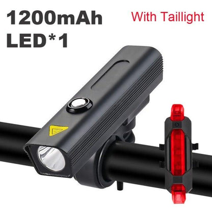 Stevvex bike light USB rechargeable 3000 lumens front headlight with taillight 10000mAh on Tampa Home & Garden Store