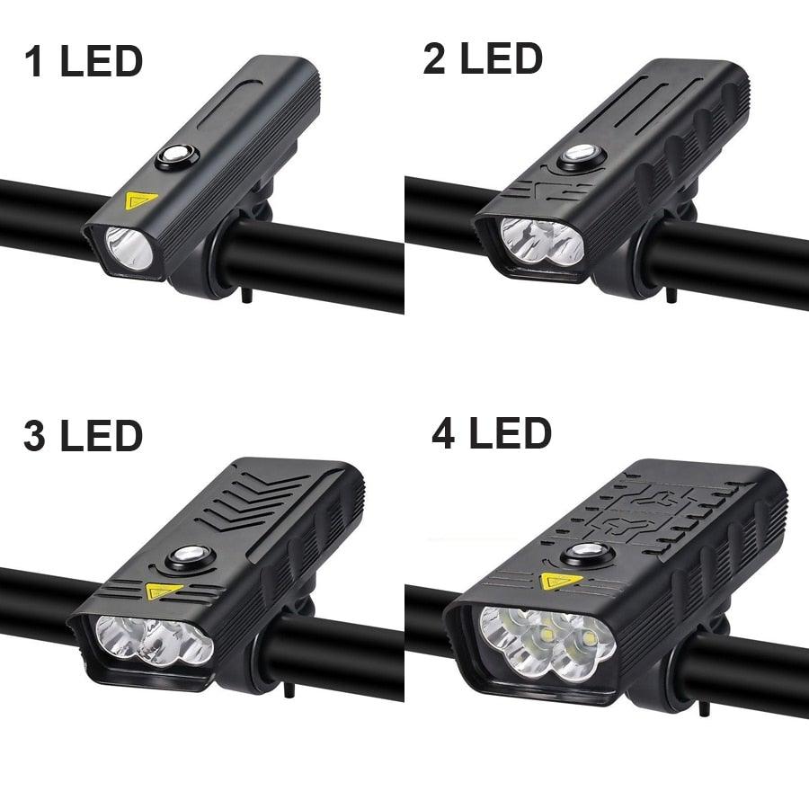 Stevvex bike light USB rechargeable 3000 Lumens LED headlamp with 1-4 modes waterproof on Tampa Home & Garden Store