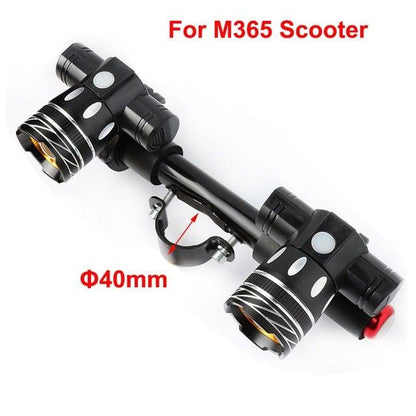 Stevvex LED headlight for M365 scooter, dual black cylindrical lamps with 40mm diameter on Tampa Home & Garden Store
