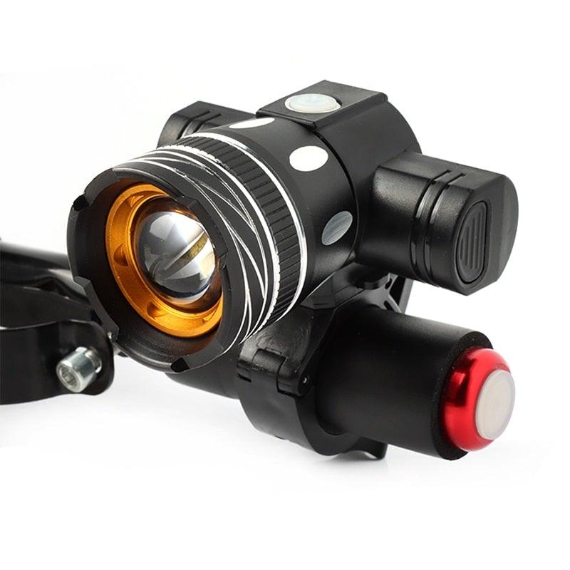 Stevvex LED bike headlight front lamp USB rechargeable orange bezel bicycle accessory on Tampa Home & Garden Store