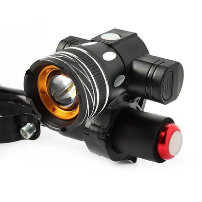 Stevvex LED bike headlight front lamp USB rechargeable orange bezel bicycle accessory on Tampa Home & Garden Store