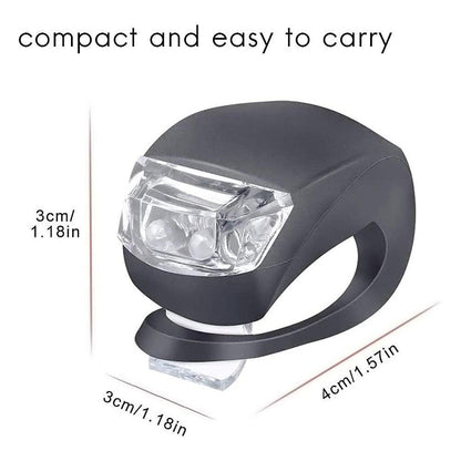 Stevvex waterproof silicone bike front and rear light, black with clear lens, compact 4cm long on Tampa Home & Garden Store