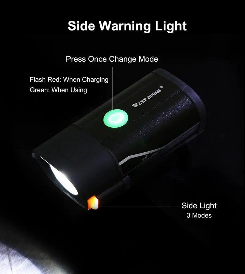 Front Bicycle Light USB Rechargeable LED Headlamp