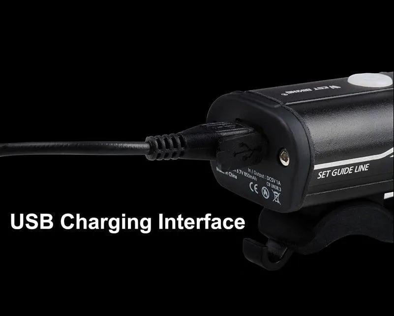 Front Bicycle Light USB Rechargeable LED Headlamp