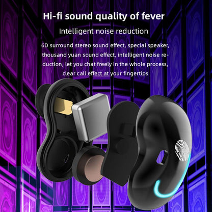 Stevvex black wireless in-ear headphones with silicone tips and LED indicator ring on earbuds on Tampa Home & Garden Store