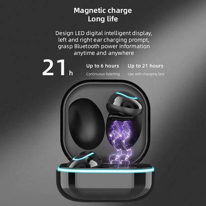 Stevvex In-Ear Wireless Headphones with LED display case, black sport buds on Tampa Home & Garden Store