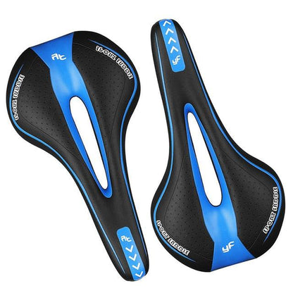 Stevvex bicycle saddles pair, black with blue accents, gel ergonomic central relief on Tampa Home & Garden Store