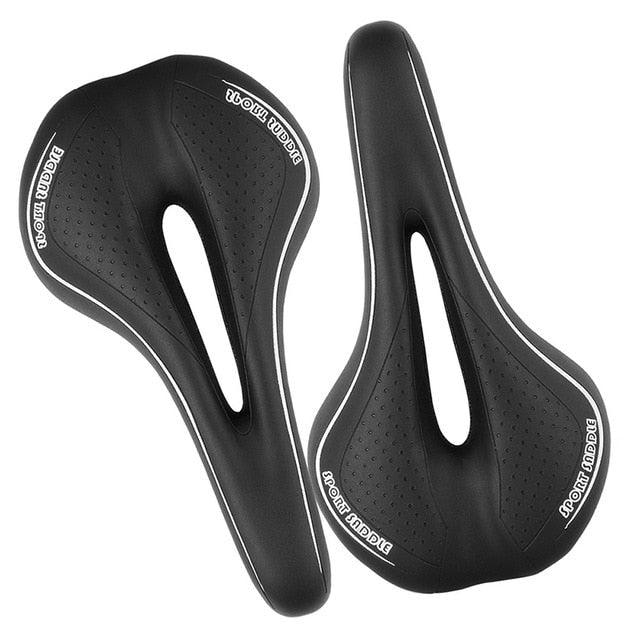 Stevvex gel bicycle saddle set, 2 pcs, black with central relief for road & mountain bikes on Tampa Home & Garden Store