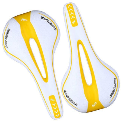 Stevvex gel bicycle saddle pair white yellow with relief zone ergonomic design for road bikes on Tampa Home & Garden Store