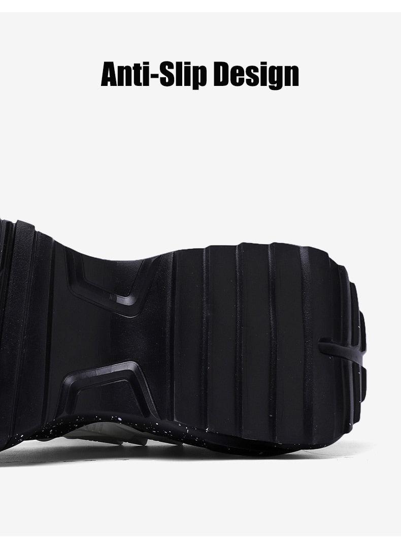 Stevvex men's chunky sneaker sole in black rubber with anti-slip tread on Tampa Home & Garden Store