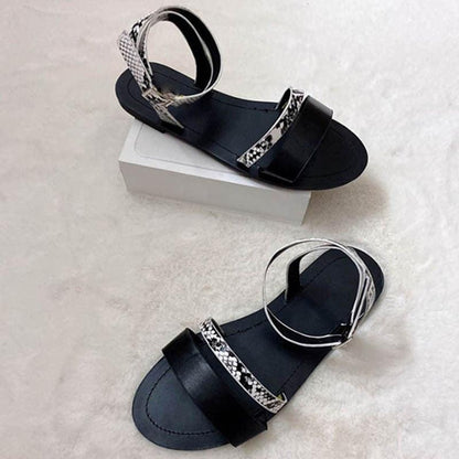 Stevvex women sandals pair open-toe slingback with black straps and snakeskin-detail band on Tampa Home & Garden Store