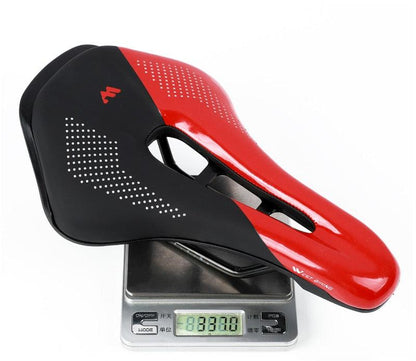 Stevvex leather bike saddle red black hollow center cutout ergonomic road bike seat on Tampa Home & Garden Store