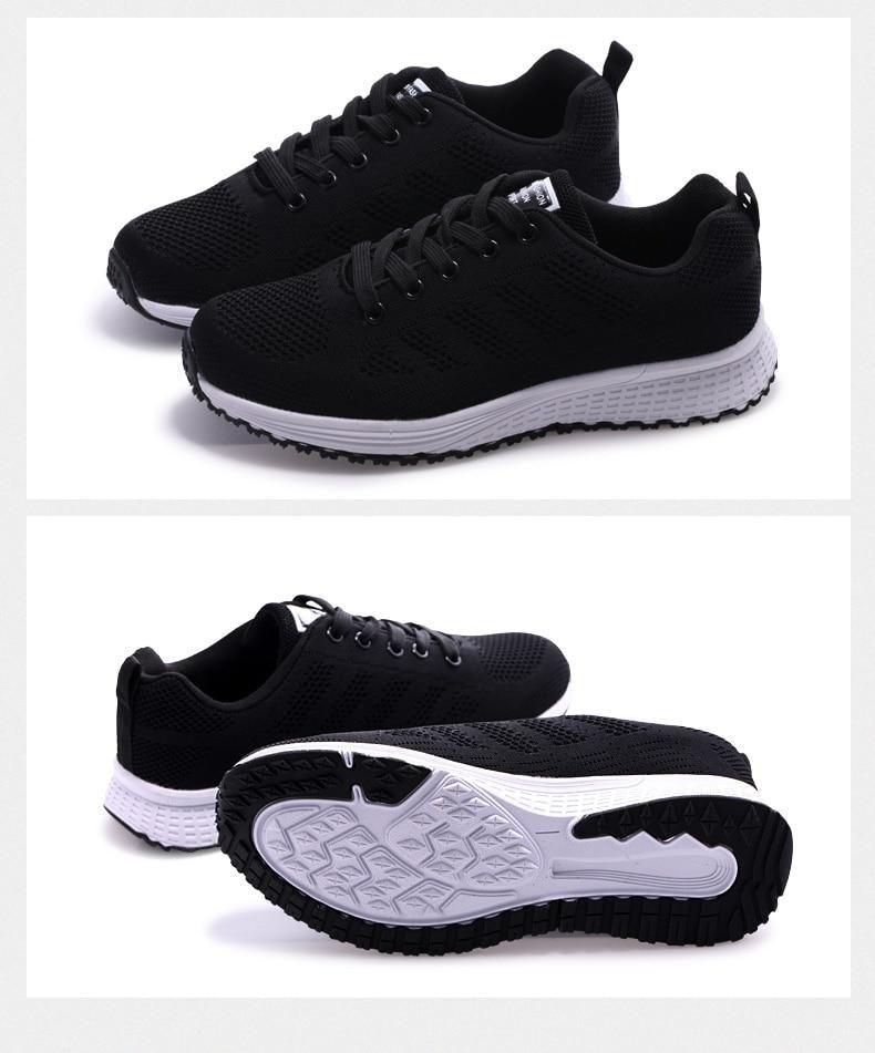 Stevvex Elegant Sport Womens Sneakers black mesh lightweight non-slip outsole 2 pairs on Tampa Home & Garden Store