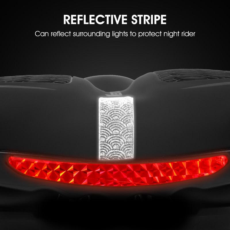 Bike Saddle Stevvex PU leather gel-filled anti-slip with reflect stripe mountain bike seat on Tampa Home & Garden Store
