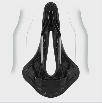 Leather bike saddle Stevvex, black ergonomic hollow cushion road/mountain bike seat on Tampa Home & Garden Store