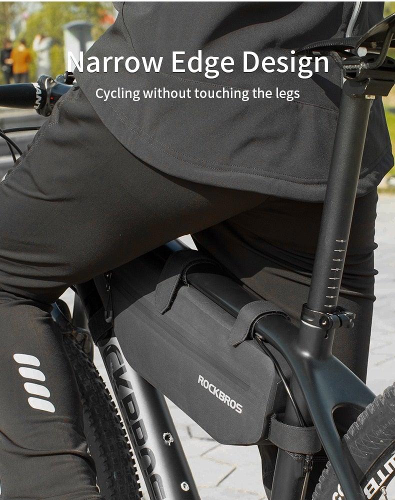 Bike frame bag Rockbros top-tube front pouch, waterproof and dirt-resistant black on Tampa Home & Garden Store
