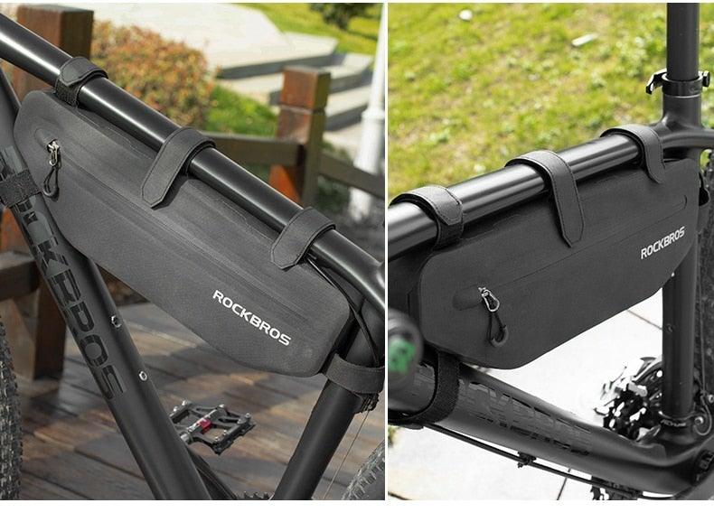 RockBros top-tube bag, black waterproof frame pouch with zip for cycling accessories on Tampa Home & Garden Store