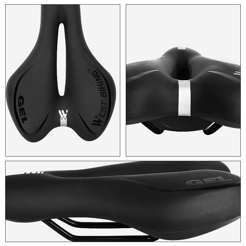Bike saddle Stevvex gel PU leather, anti-slip waterproof cushion for mountain/road bikes on Tampa Home & Garden Store