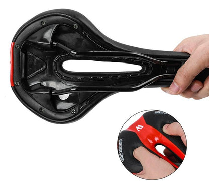 Bike saddle Stevvex black PU leather gel-filled cushion, anti-slip, waterproof on Tampa Home & Garden Store