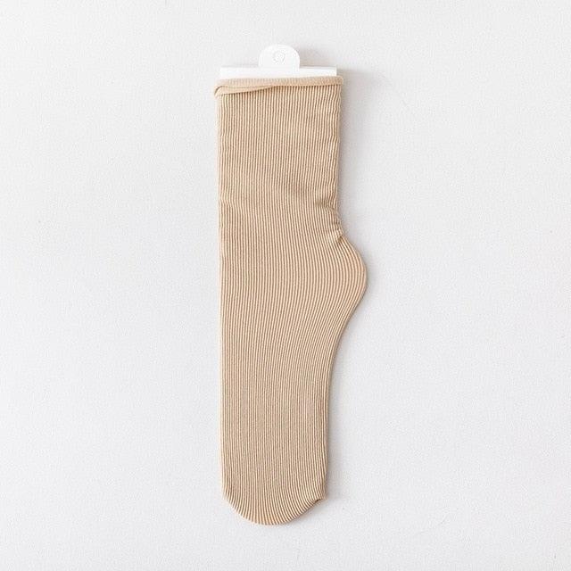 Thin ribbed cotton sock beige Stevvex unisex athletic sock on Tampa Home & Garden Store