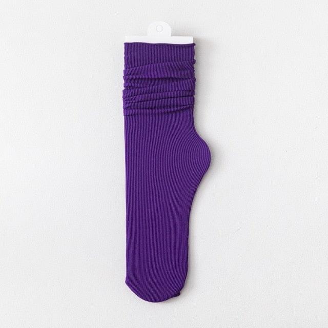 Stevvex purple ribbed athletic sock breathable cotton unisex crew on Tampa Home & Garden Store