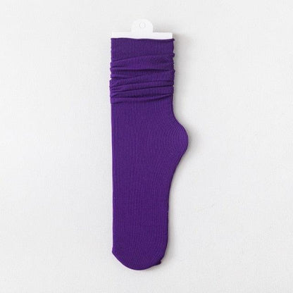 Stevvex purple ribbed athletic sock breathable cotton unisex crew on Tampa Home & Garden Store