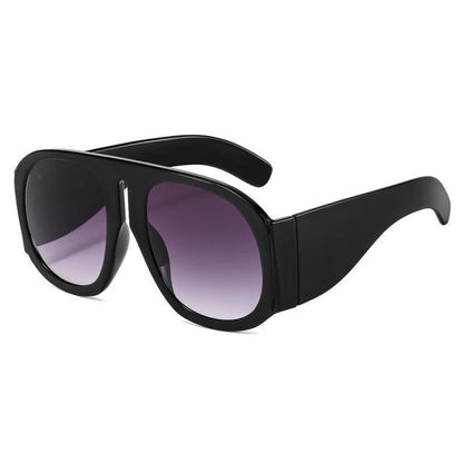 Stevvex oversized round sunglasses with black frames and purple gradient lenses on Tampa Home & Garden Store